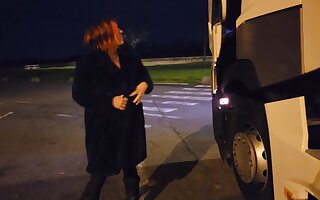 in exhib a truck State official surprises me and fucks my pussy and my ass