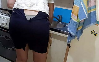 While my step mother was washing the dishes, I masturbated my pussy - Lesbian Illusion Girls