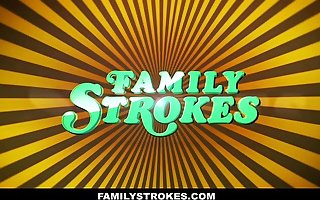 FamilyStrokes - Hot Milf Sucks Off Step-Son