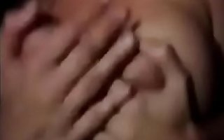 Hot, stoned progenitrix tit fucks her son until he cums