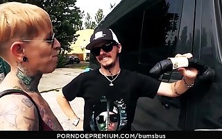 BUMS Tutor - The tattooed German Lady Kinky Cat has hot sex in traffic