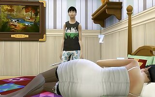 Japanese Son Fucks Japanese Mom After After Sharing Selfsame Bed